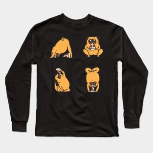 Pizza Yoga with The Pug Long Sleeve T-Shirt